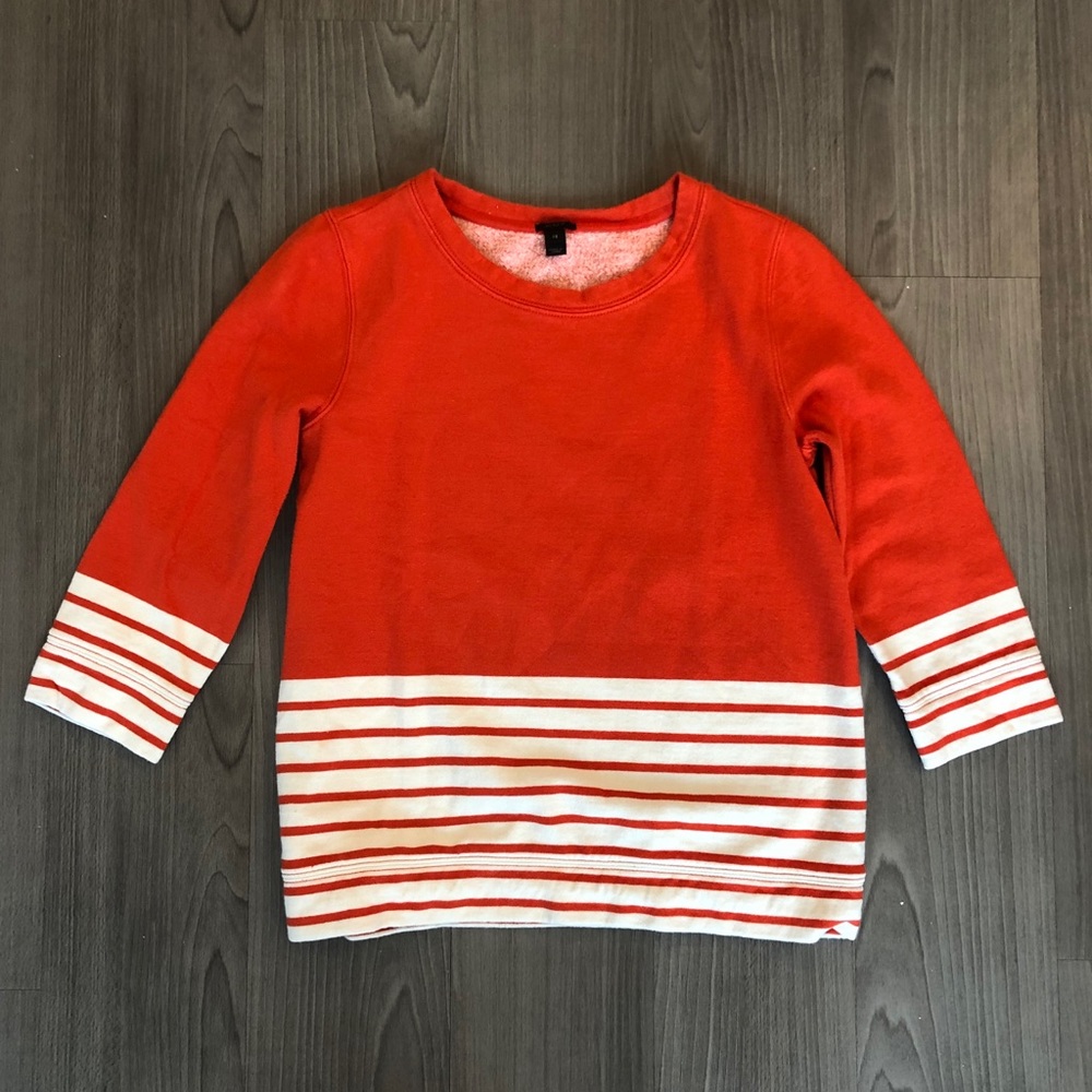 J. Crew Fleece Nautical Colorblock Popover Top